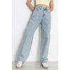 Arkası Tokalı Baggy Kot Pantolon Açıkmavi - 32476.1904.