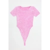 Asit Yıkamalı Kaşkorse Çıtçıtlı Body Pembe - 71065.1748.