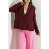 Astarlı Oversize Blazer Ceket Bordo - 8136.1437.