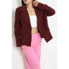 Astarlı Oversize Blazer Ceket Bordo - 8136.1437.