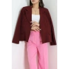 Astarlı Oversize Blazer Ceket Bordo - 8136.1437.