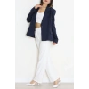 Astarlı Oversize Blazer Ceket Lacivert - 8136.1437.
