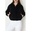 Astarlı Peluş Ceket  Siyah - 2485.1839.