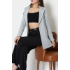 Astarlı Poliviskon Blazer Ceket Gri - 31823.1397.
