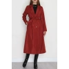 Astarsız Kuşaklı Uzun Trençkot Bordo - 31477.147.