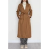 Astarsız Kuşaklı Uzun Trençkot Taba - 31477.147.
