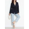 Bağlamalı Astarlı Blazer Ceket Koyulacivert - 31815.1991.