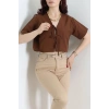 Bağlamalı Ceket Bluz Kahve - 30922.1949.