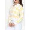 Baklava Desenli Triko Sarıbeyaz - 51106.1765.