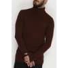 Balıkçı Yaka Erkek Triko Kahve - 70781.1766.