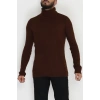 Balıkçı Yaka Erkek Triko Kahve - 70781.1766.