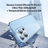 Baseus Crystal iPhone 14 Pro 6.1 Ultra-Thin Silikon Kılıf + Tempered Ekran Koruyucu Set-(1903)
