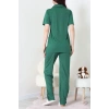 Baskılı Düğmeli Pijama Takım Zümrüt - 50776.1773.