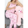 Baskılı İp Askılı Milan Pijama Takımı Pembe - 320.1287.