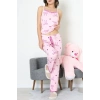 Baskılı İp Askılı Milan Pijama Takımı Pembe - 320.1287.
