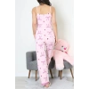 Baskılı İp Askılı Milan Pijama Takımı Pembe - 320.1287.