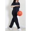 Baskılı Oversize İki İplik Wortex Takım Lacivert - 80315.1878.