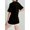 Baskılı Oversize Penye Tişört Siyahbeyaz2 - 41305.0034.