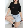 Baskılı Penye Tişört Siyahkiraz - 41305.0034.