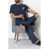 Baskılı Süprem Erkek Pijama Takımı İndigo2 - 70862.1961.