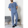 Baskılı Süprem Erkek Pijama Takımı İndigoekose - 70862.1961.