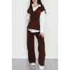 Baskılı Triko Takım Kahve - 7109.1247.