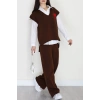 Baskılı Triko Takım Kahve - 7109.1247.