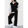 Baskılı Triko Takım Siyah - 7109.1247.