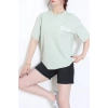 Baskılı Ünisex Kompakt Penye Tişört Açıkmint - 55149.1872.