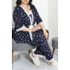 Battal 3Lü Pijama Set Lacivert - 163.1287.