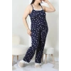 Battal İp Askılı Dantelli Alt Uzun Pijama Takım Laciçiçek - 169.1287.
