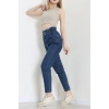 Bel Büzgü Ve Püskül Mom Jean Mavi - 405206.2141.