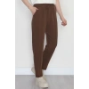 Bel Lastikli Dabıl Kumaş 180Gr Çımalı Pantolon Kahve - 51057.1837.