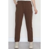 Bel Lastikli Dabıl Kumaş 180Gr Çımalı Pantolon Kahve - 51057.1837.
