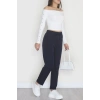 Bel Lastikli Dabıl Kumaş 180Gr Çımalı Pantolon Lacivert - 51057.1837.