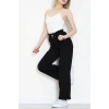 Bel Lastikli Palazzo Kot Pantolon Siyah - 405354.2141.