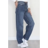 Bel Tokalı Baggy Kot Pantolon Mavi - 42472.1606.