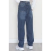 Bel Tokalı Baggy Kot Pantolon Mavi - 42472.1606.