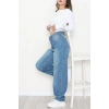 Bel Tokalı Baggy Kot Pantolon Mavitint1 - 42472.1606.