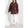 Beli İpli Poplin Gömlek Kahve - 44062.255.