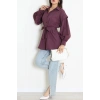 Beli İpli Poplin Gömlek Mor - 44062.255.