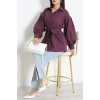 Beli İpli Poplin Gömlek Mor - 44062.255.