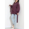 Beli İpli Poplin Gömlek Mor - 44062.255.