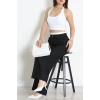 Beli Lastik Detaylı Poliviskon Pantolon Siyah - 7443.1437.
