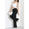 Beli Lastik Detaylı Poliviskon Pantolon Siyah - 7443.1437.