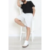 Beli Lastikli Keten Erkek Şort Gri - 71413.1837.
