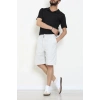 Beli Lastikli Keten Erkek Şort Gri - 71413.1837.