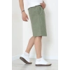 Beli Lastikli Keten Erkek Şort Haki - 71413.1837.