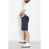 Beli Lastikli Keten Erkek Şort Lacivert - 71413.1837.