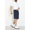 Beli Lastikli Keten Erkek Şort Lacivert - 71413.1837.
